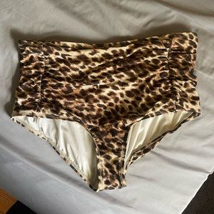 Cheetah high waist bathing suit bottom- size Large